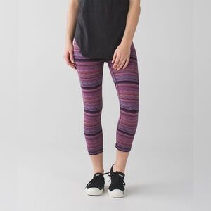 Lululemon Wunder Under Pant III Space Dye Regal Plum Leggings Size 8